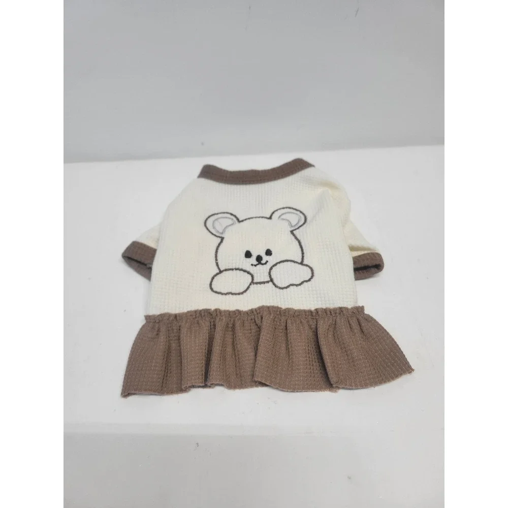 Dog or cat Bear Waffle Knit‎ Dog Cat Pet Dress Apparel Shirt Clothes Small S